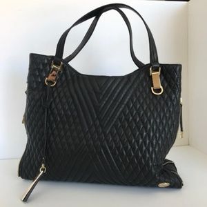 Vince Camuto Beautiful black quilted leather tote